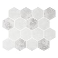 Florals Aster 3" Hexagon Inkjet Glass Mosaic