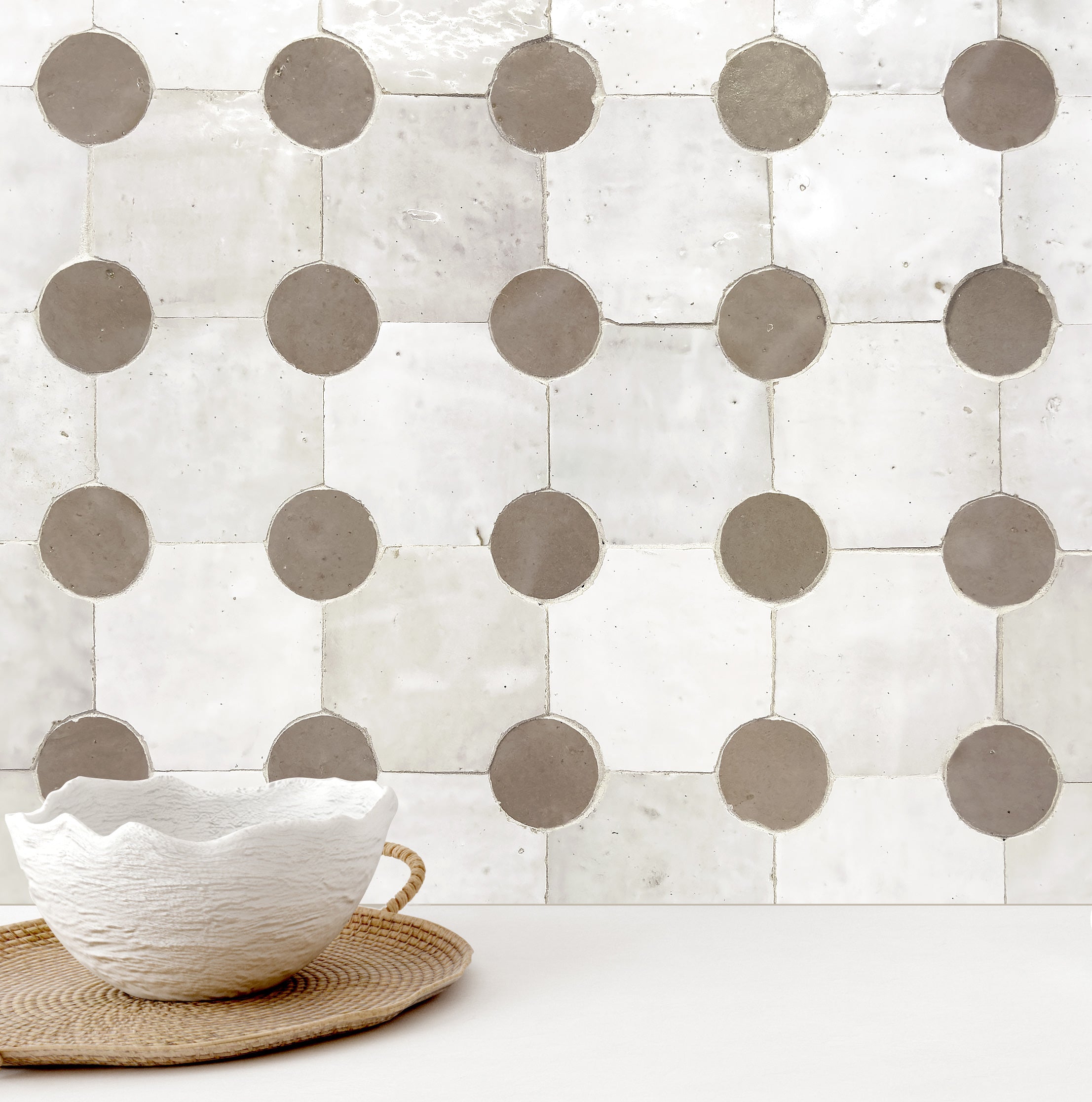 Zellij  Ibis Dots Terracotta Mosaic