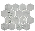 Florals Aster 3" Hexagon Inkjet Glass Mosaic
