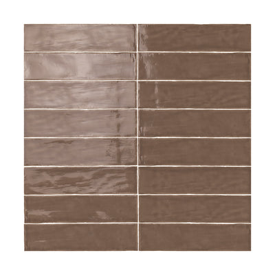 Lines Van Dyke Brown Glossy 3X12 Wall Tile