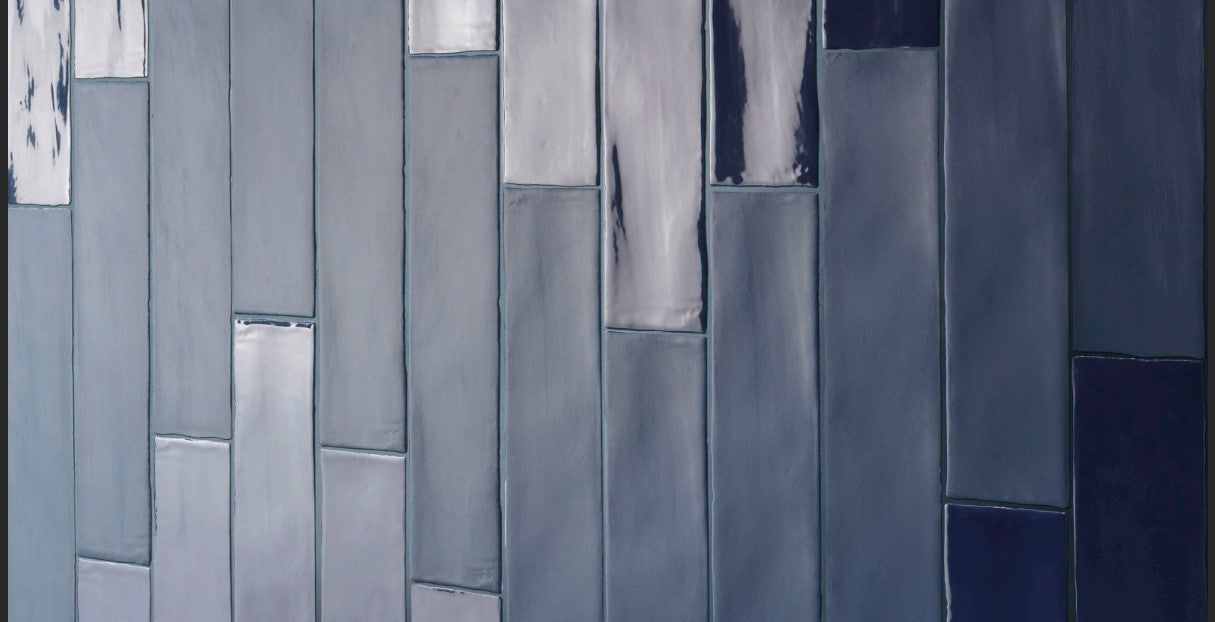 Lines Prussian Matte 3X12 Wall Tile