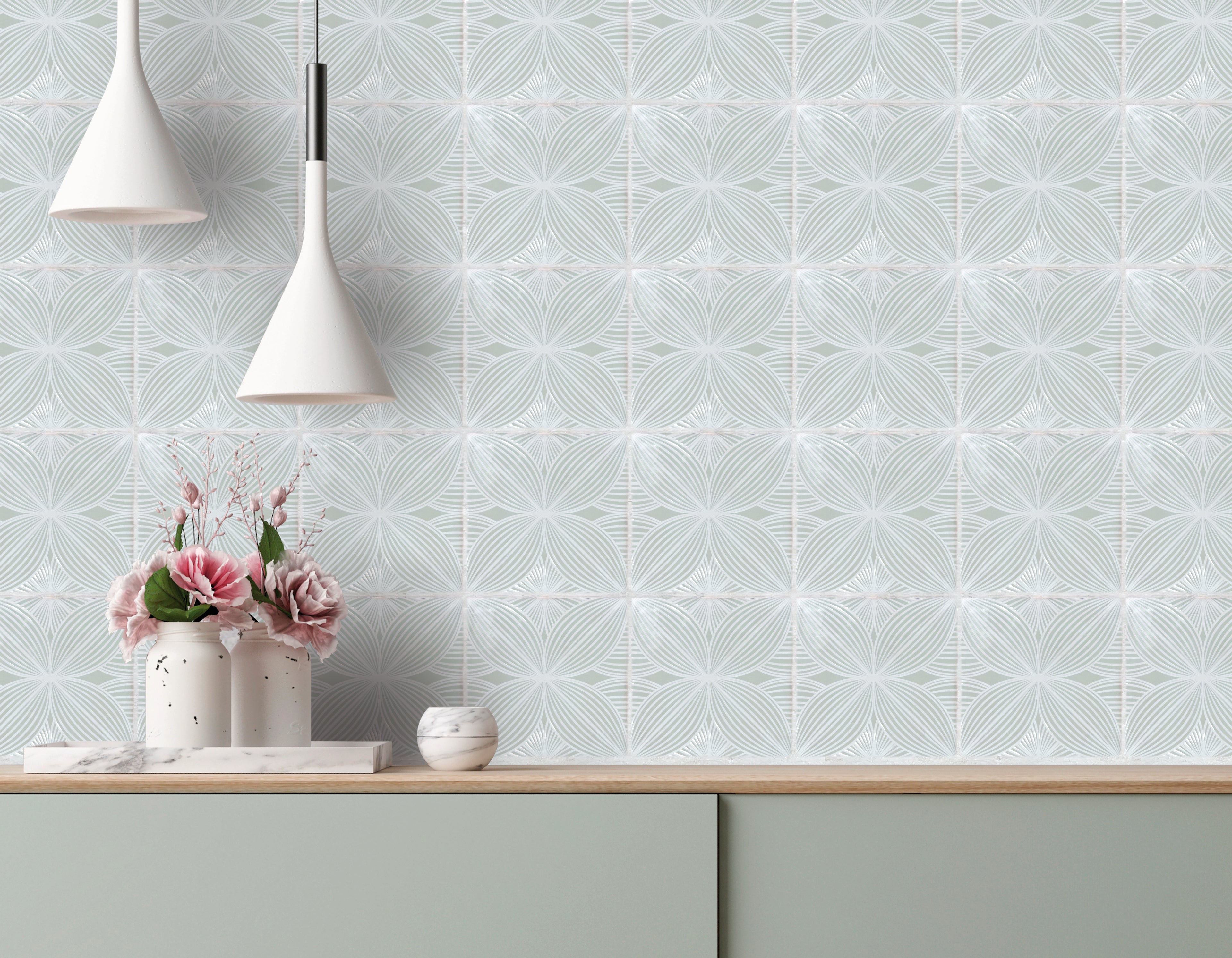 Harmony Morning Zen Burst 5X5 Ceramic Wall Tile