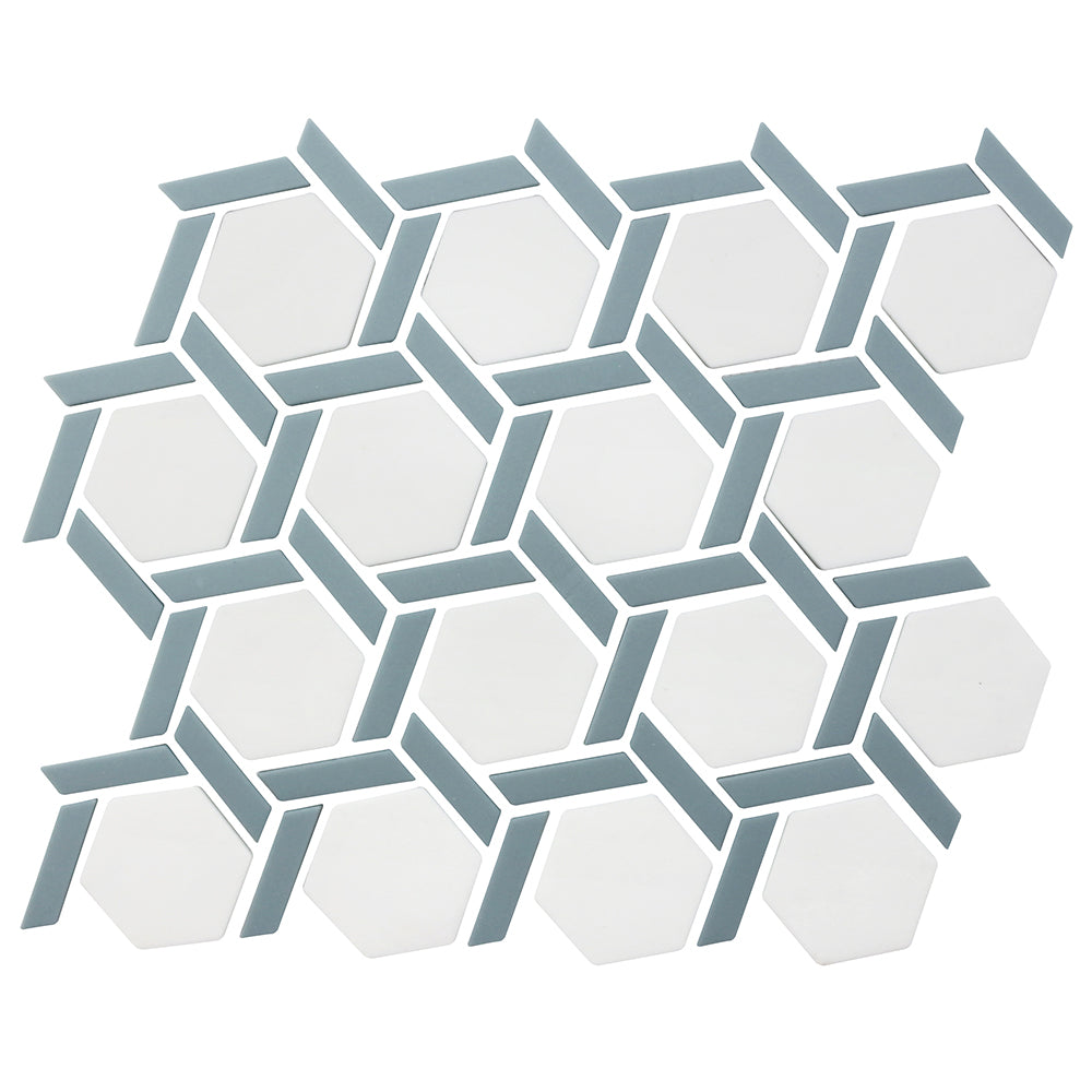 Aurora Starlit Hex Wheel Glass Mosaic