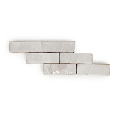 Zellij Ibis White Terracotta 2X6 Wall Tile