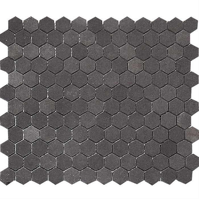 Hexagon | Basalt | Honed | 1" Pieces on 12x12 Sheet - Mission Stone & Tile