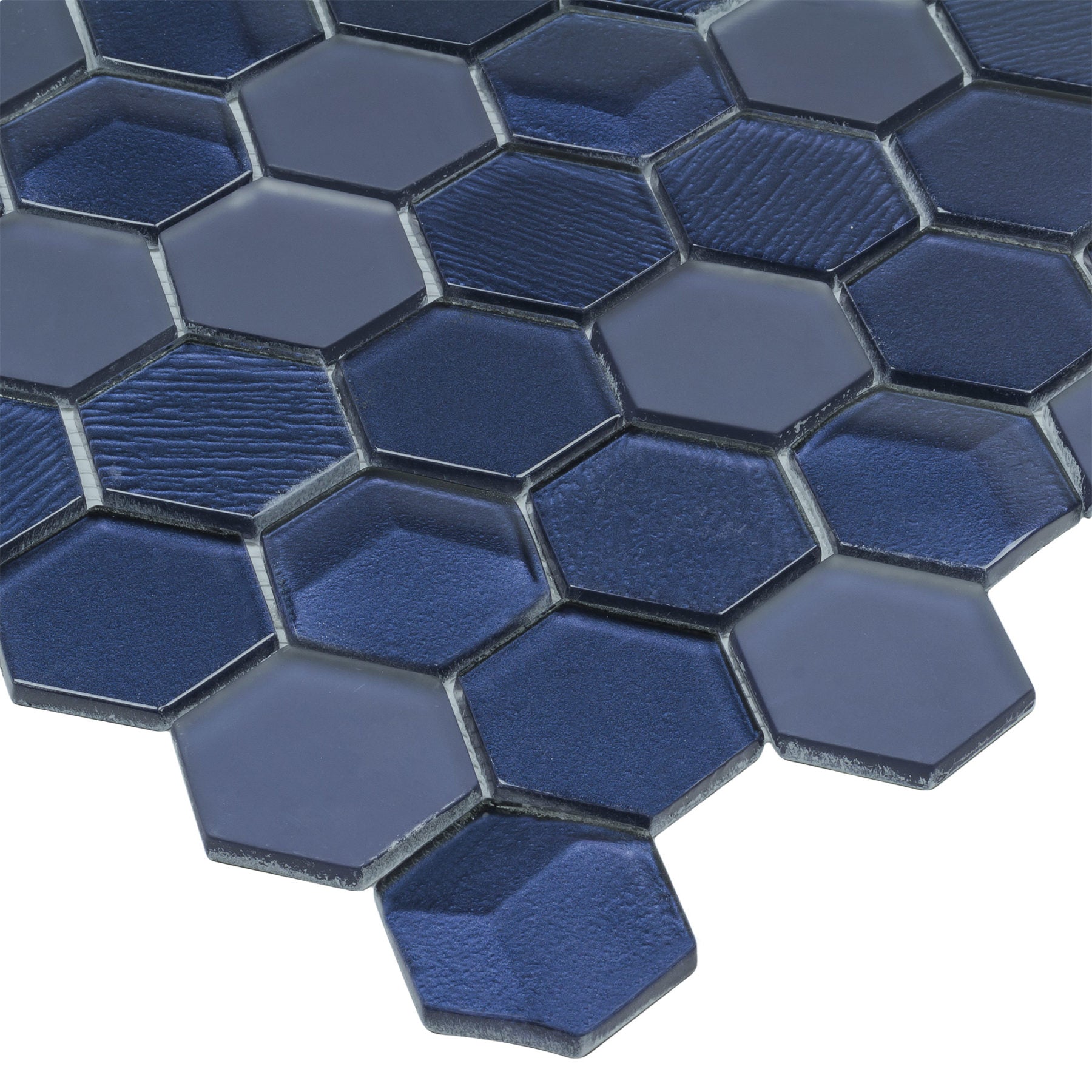 Forma | Porto Blu Hexagons Mosaic Tile 12 x 13