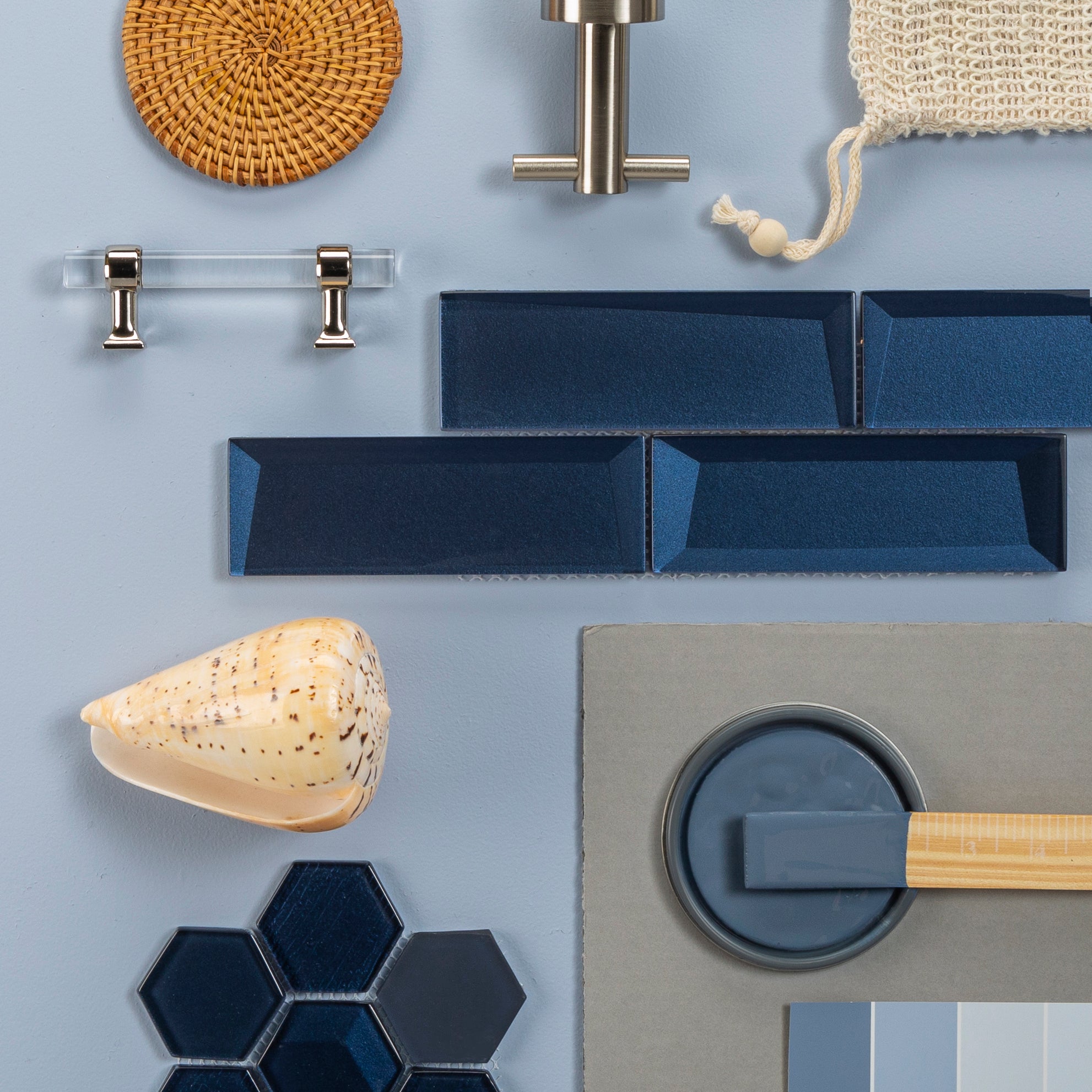 Forma | Porto Blu Hexagons Mosaic Tile 12 x 13