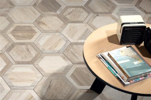 King Wood Nut Inlay 10" Porcelain Hexagon