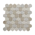 Fuse Creme Marfil 1.5" Hexagon Inkjet Glass Mosaic
