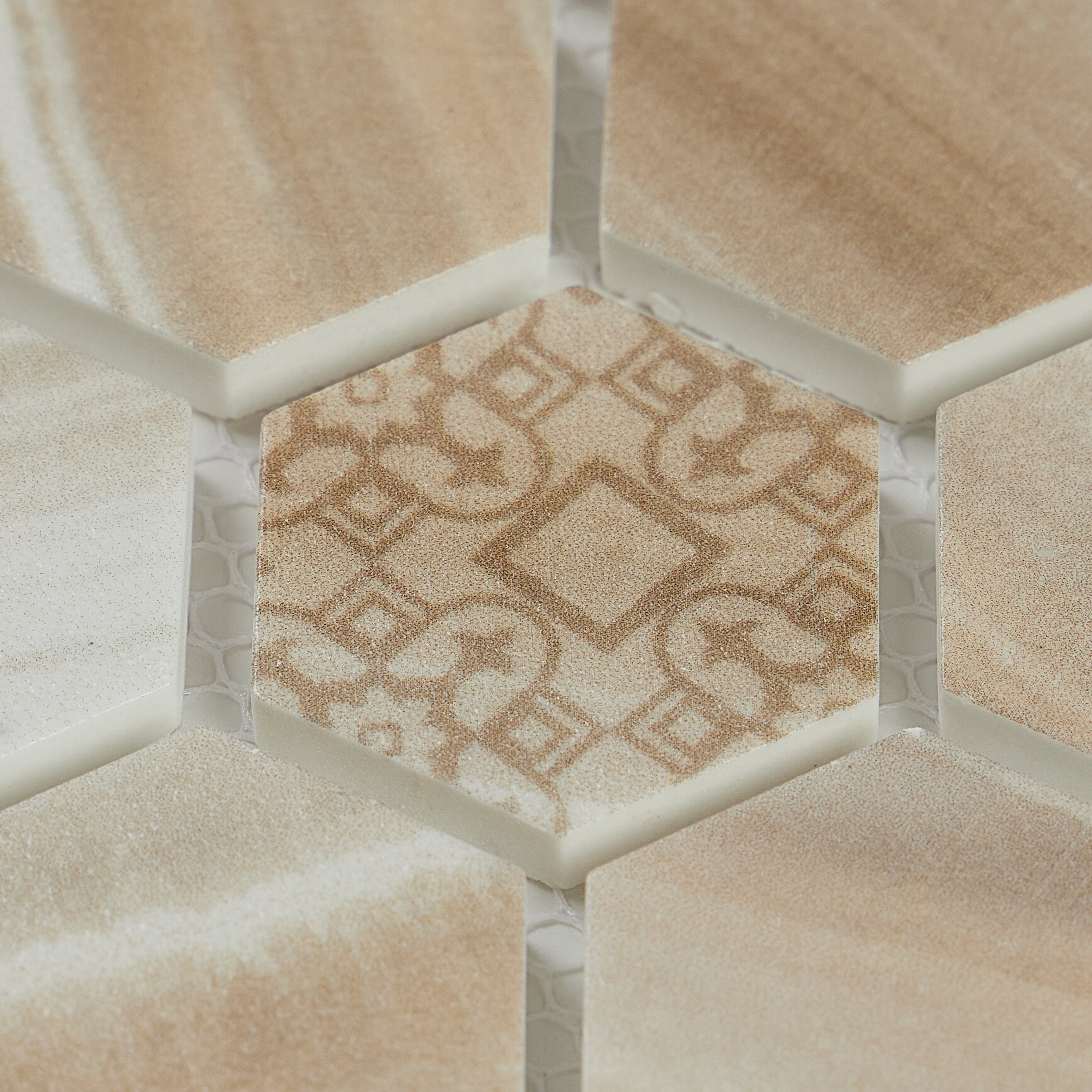 Fuse Onyx 1.5" Hexagon Inkjet Glass Mosaic
