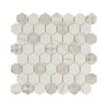 Fuse Carrara 1.5" Hexagon Inkjet Glass Mosaic