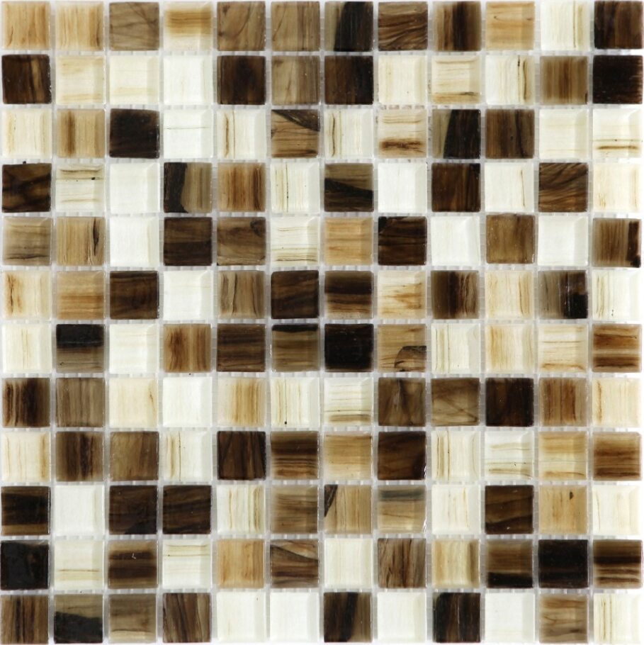 Tortoise Amber 1X1 Glass Mosaic