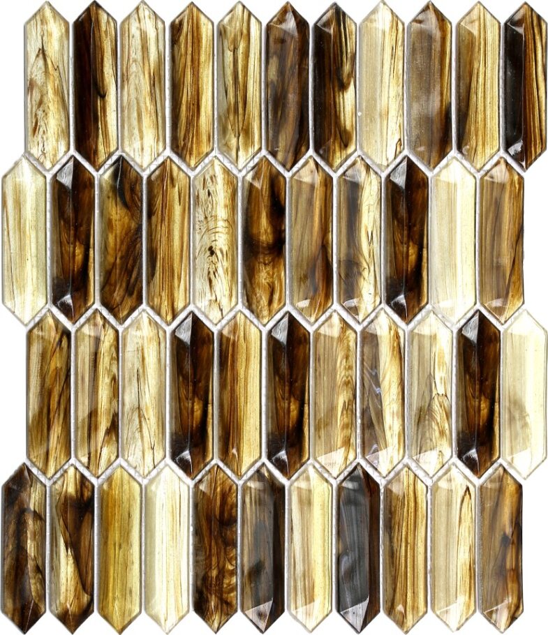 Tortoise Amber Picket Glass Mosaic