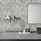 Monument Aria Chevron Inkjet Glass Mosaic