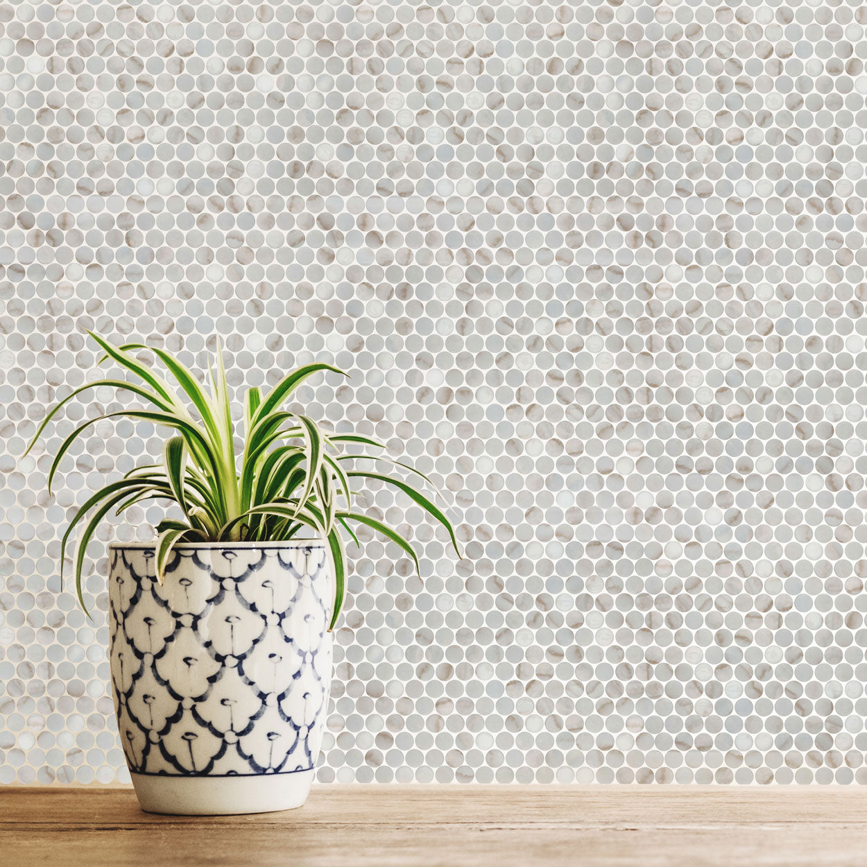 Monument Aria Penny Round Inkjet Glass Mosaic