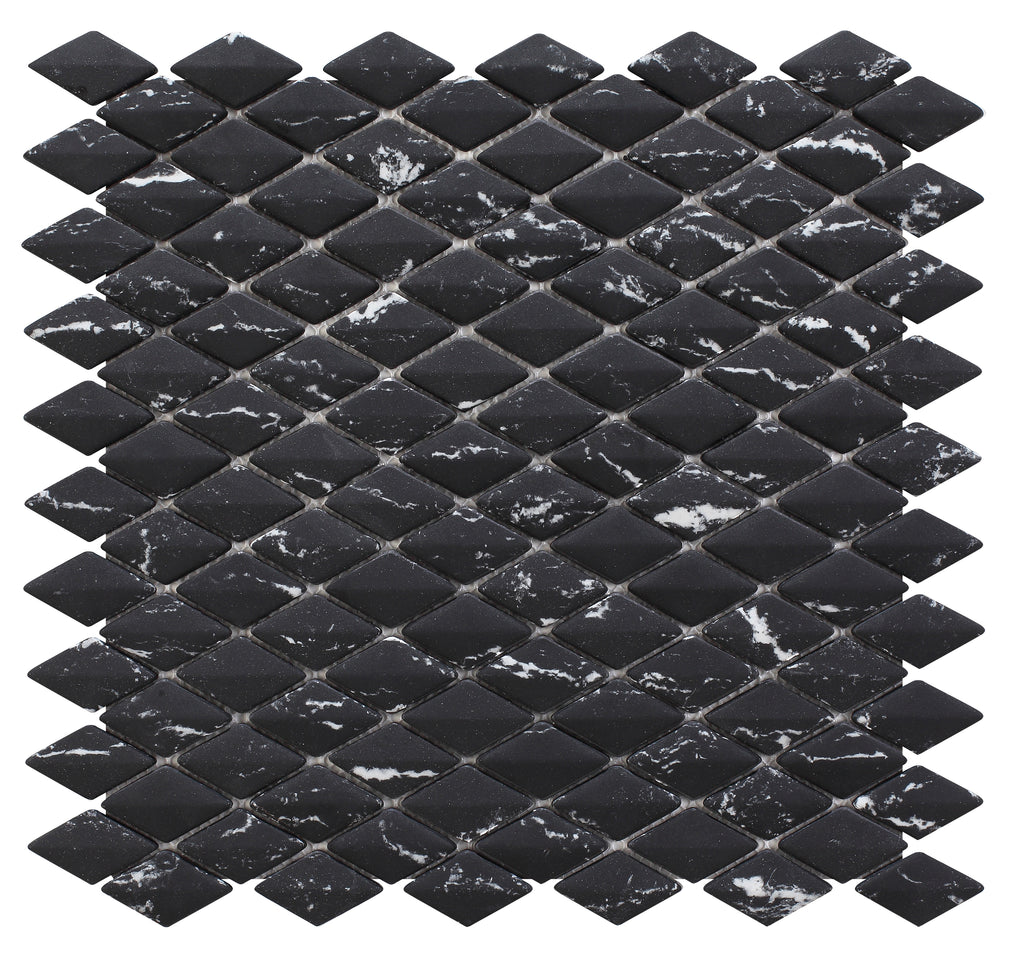 Eternal Nero Rhomboid Glass Mosaic