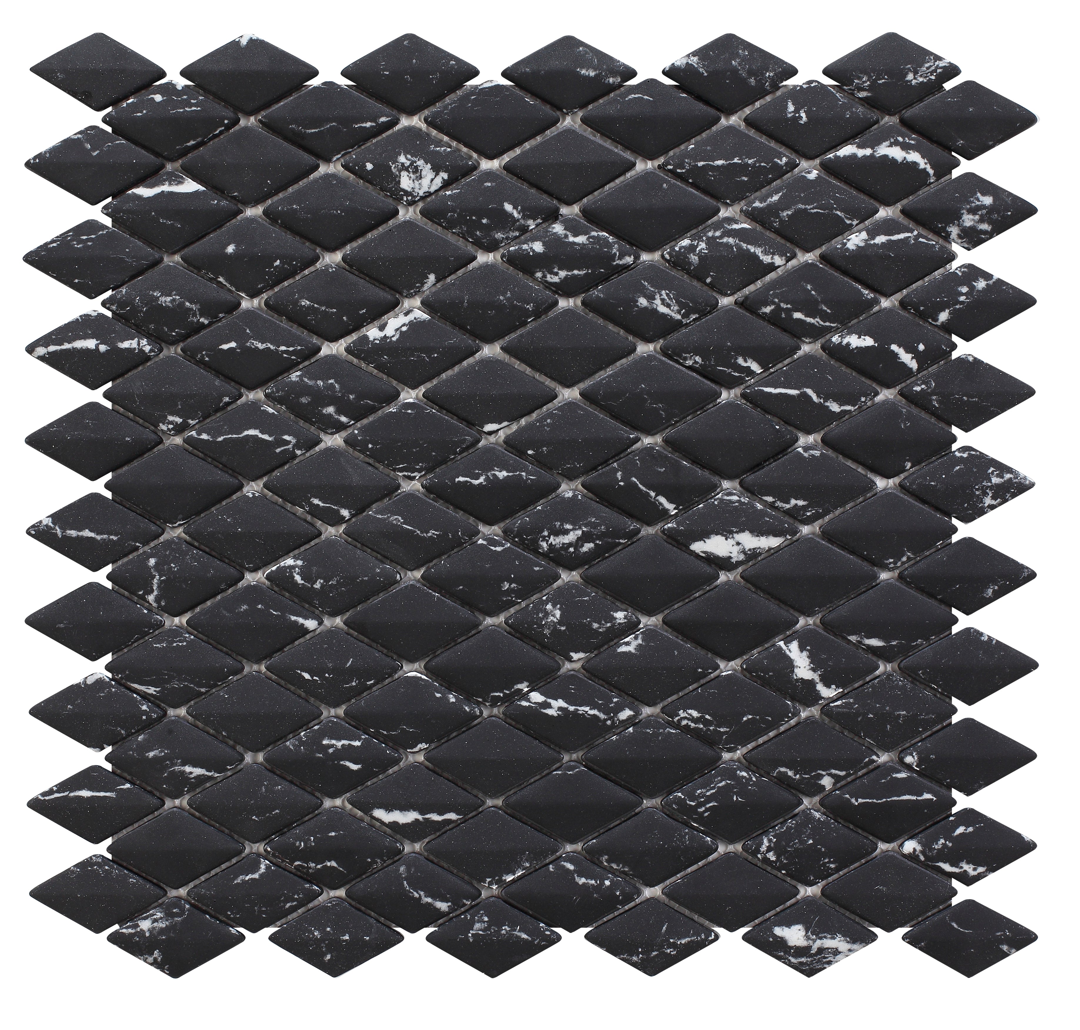 Eternal Nero Rhomboid Glass Mosaic