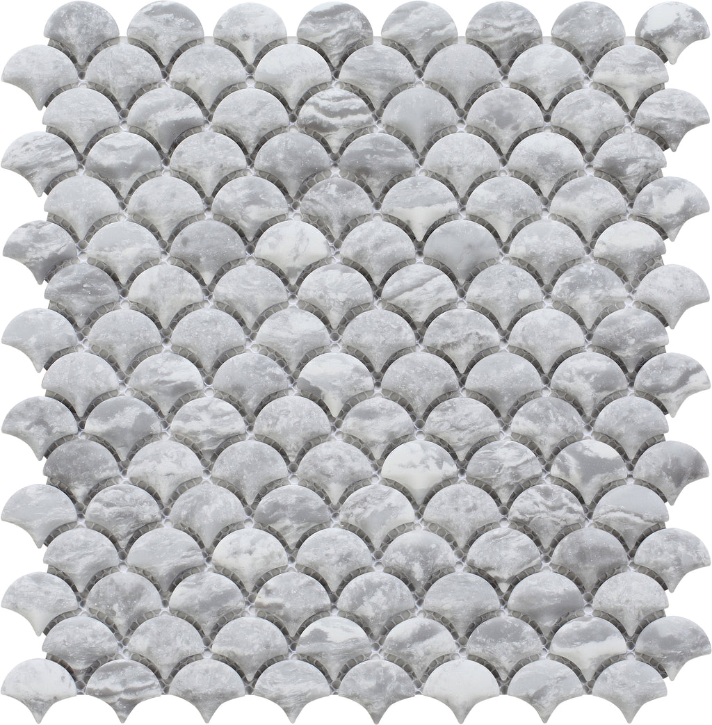 Eternal Bardiglio Curve Appeal Glass Mosaic