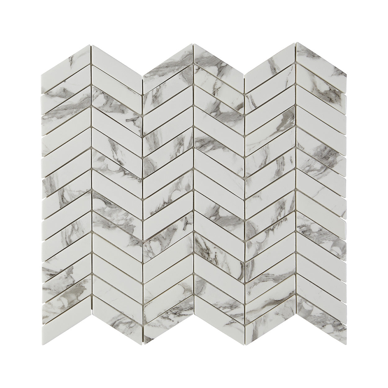 Monument Bello Chevron Inkjet Glass Mosaic