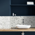 Monument Bello Chevron Inkjet Glass Mosaic