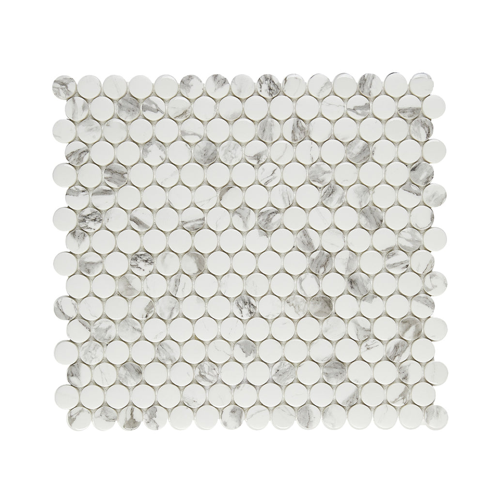 Monument Bello Penny Round Inkjet Glass Mosaic