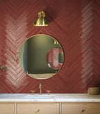 Lines Burnt Sienna Glossy 2x20 Wall Tile