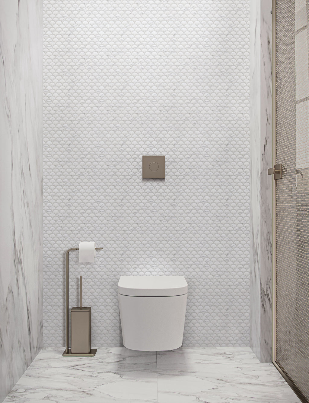Eternal Carrara Curve Appeal Glass Mosaic