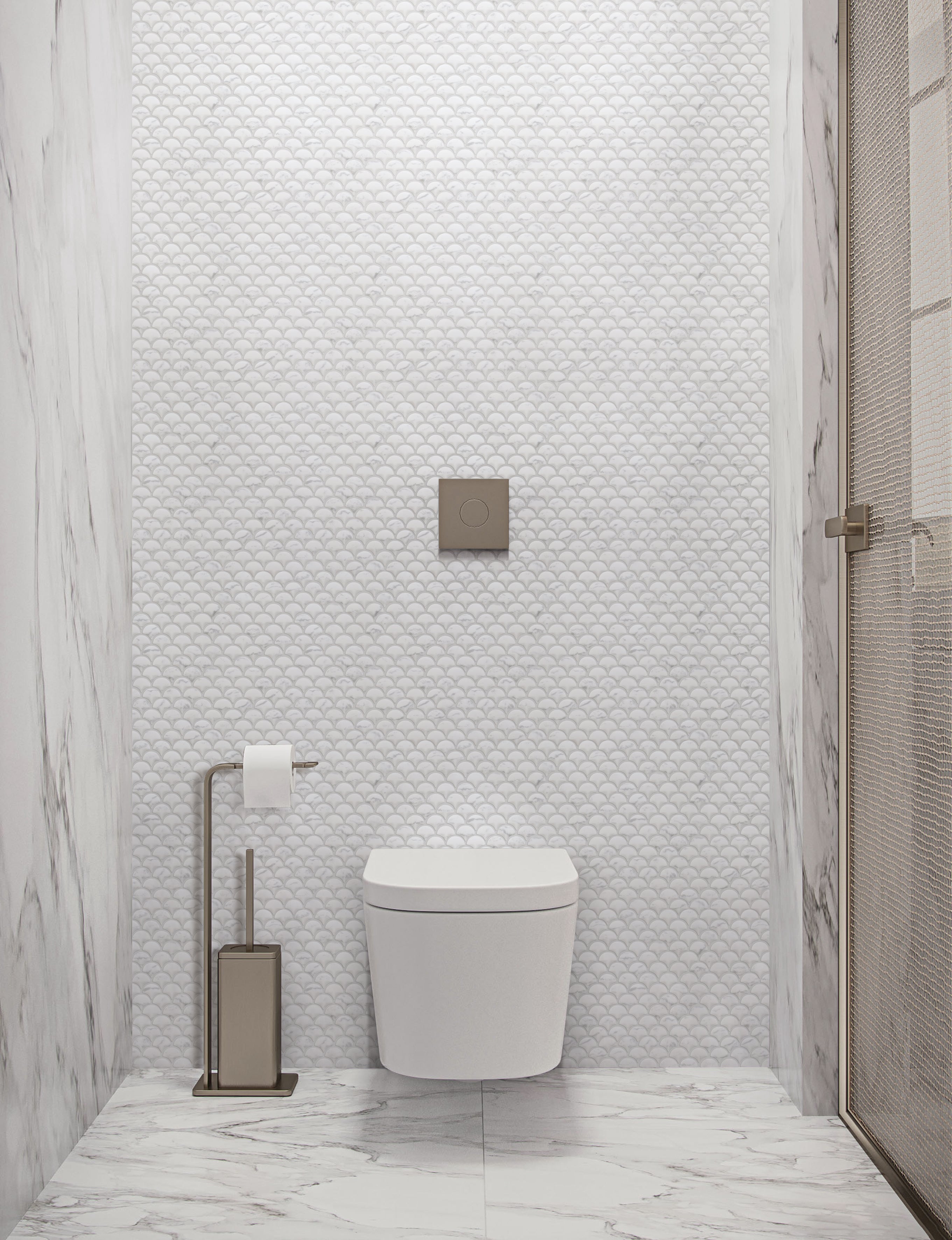 Eternal Carrara Curve Appeal Glass Mosaic