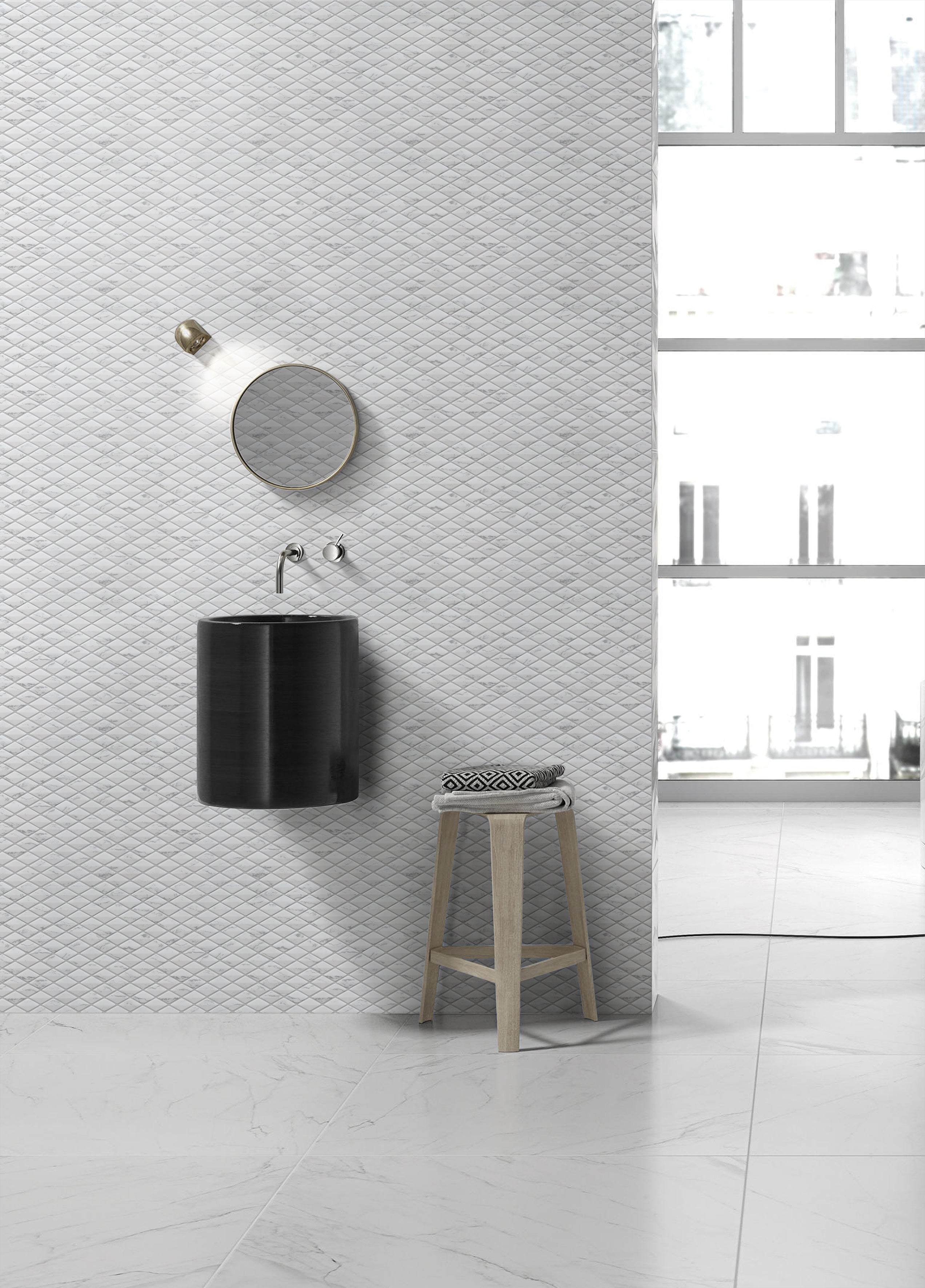 Eternal Carrara Rhomboid Glass Mosaic