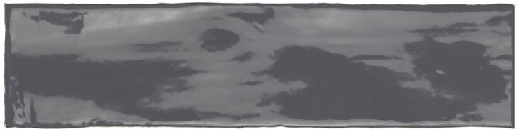 Lines Charcoal Glossy 3X12 Wall Tile