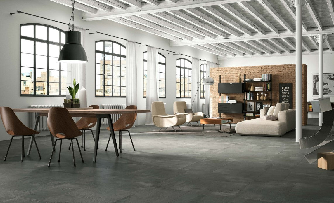 Concrete Dark Grey Natural 24x24 Porcelain