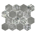 Florals Holly 3" Hexagon Inkjet Glass Mosaic