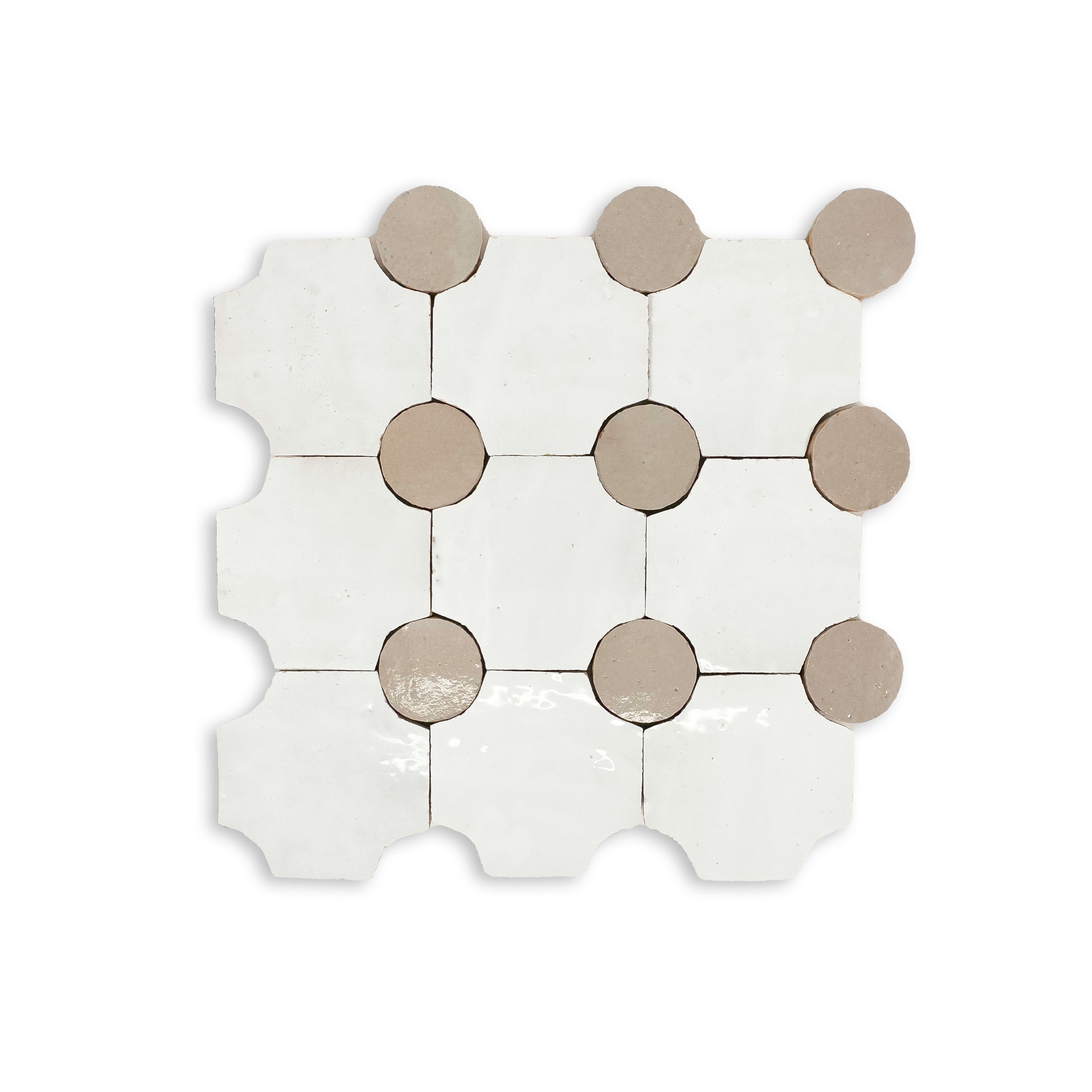 Zellij  Ibis Dots Terracotta Mosaic