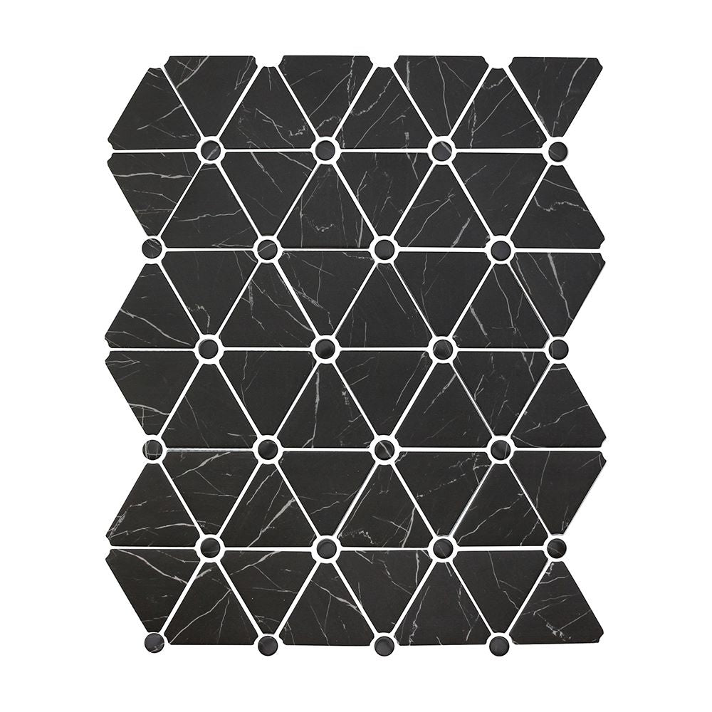 Monument Fossil Black Triangle Inkjet Glass Mosaic