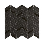 Monument Fossil Black Chevron Inkjet Glass Mosaic