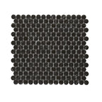 Monument Fossil Black Penny Round Inkjet Glass Mosaic