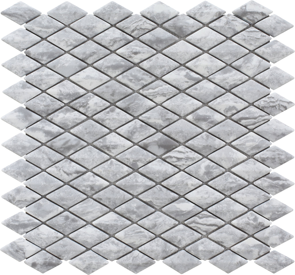 Eternal Bardiglio Rhomboid Glass Mosaic