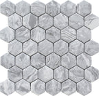 Eternal Bardiglio 2" Hexagon Glass Mosaic