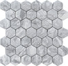 Eternal Bardiglio 2" Hexagon Glass Mosaic