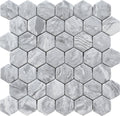 Eternal Nero 2" Hexagon Glass Mosaic