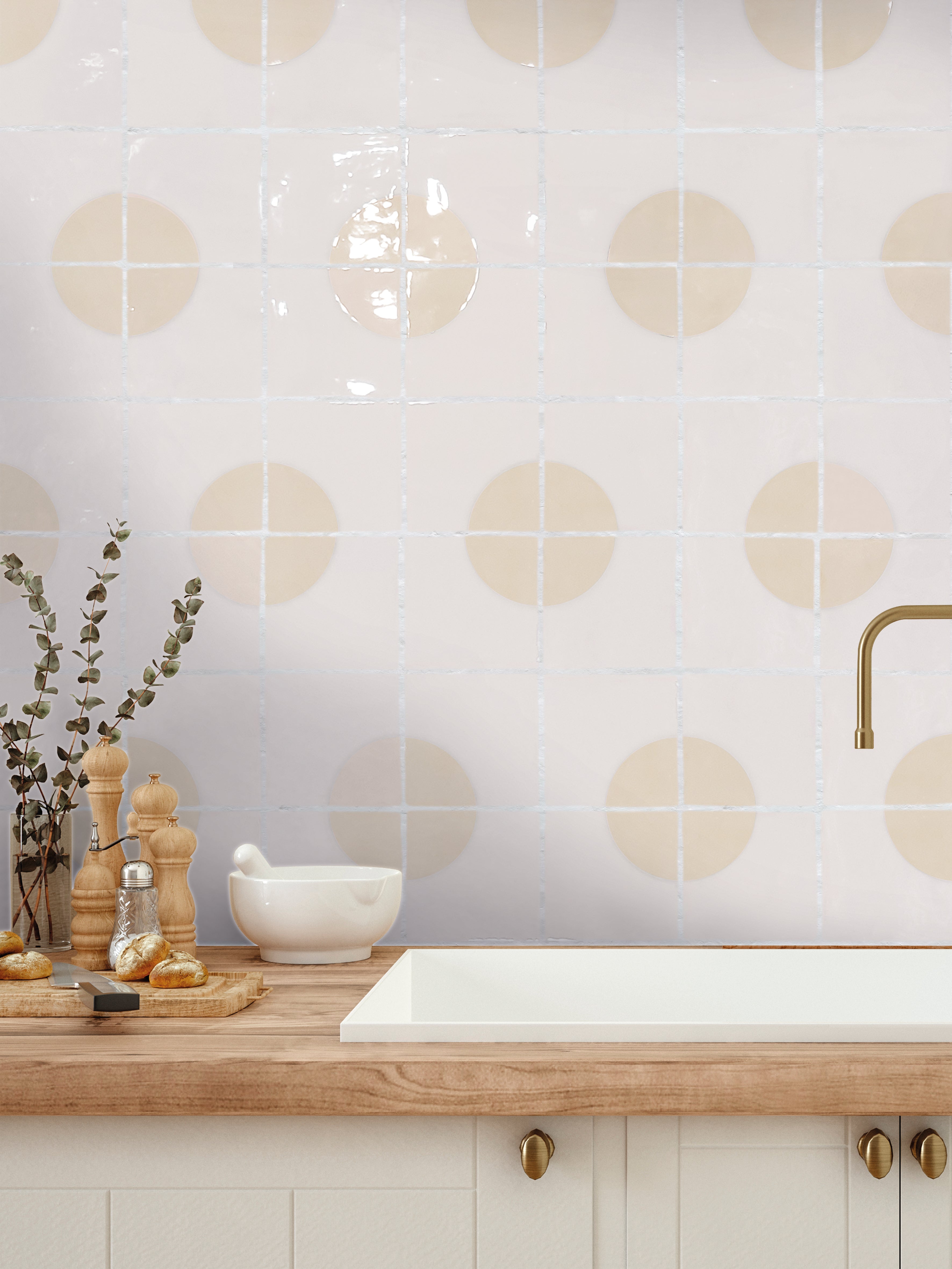 Harmony Cloud White Coda 5X5 Ceramic Wall Tile