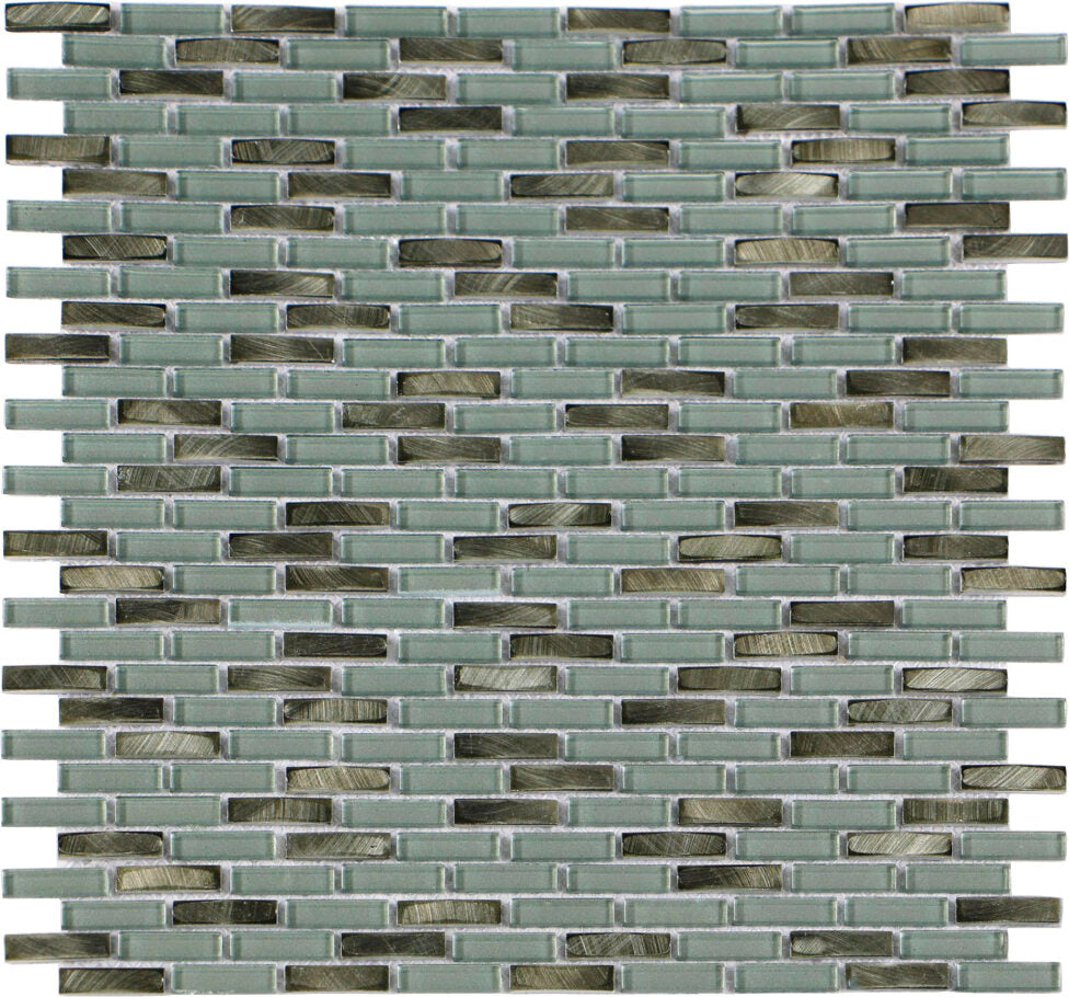 Elements Jade Mini-Brick Glass Mosaic