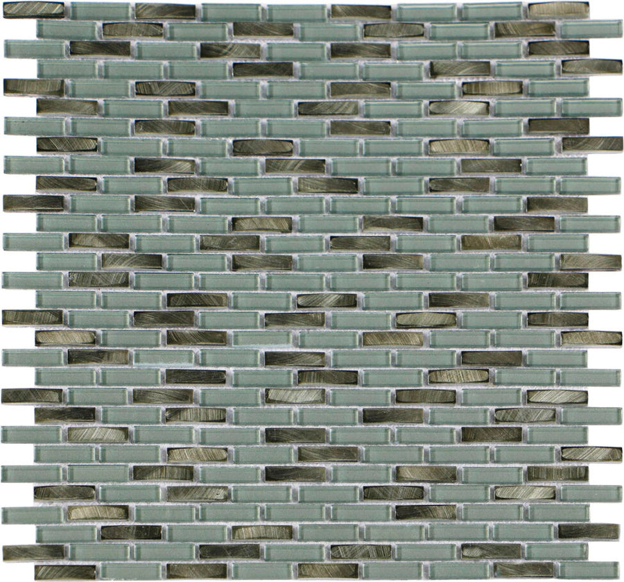 Elements Jade Mini-Brick Glass Mosaic