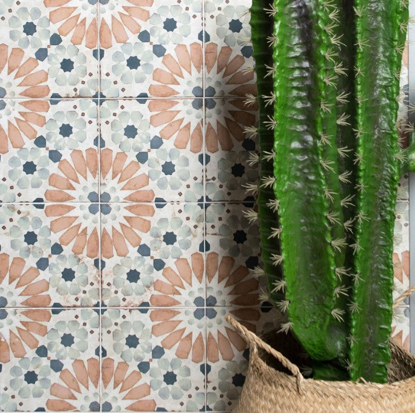 Kaleidoscope Blossom 8X8 Porcelain Tile
