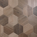 King Wood Nut Plain 10" Porcelain Hexagon
