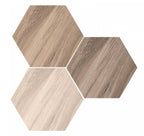 King Wood Nut Plain 10" Porcelain Hexagon