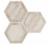 King Wood White Inlay 10" Porcelain Hexagon