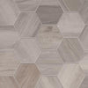 King Wood White Plain 10" Porcelain Hexagon