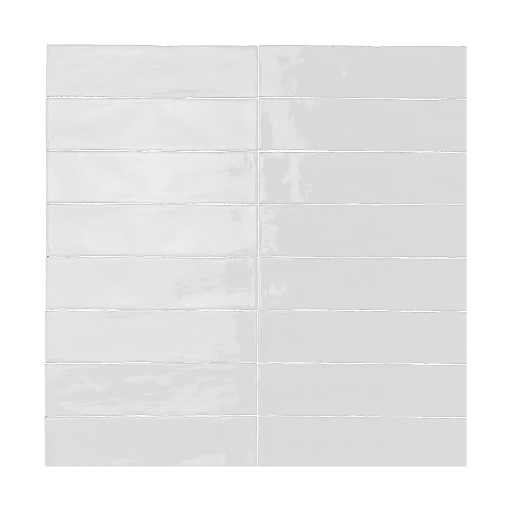 Lines Titanium White Glossy 3X12 Wall Tile