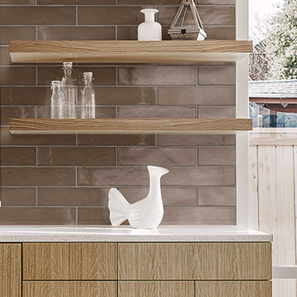 Lines Van Dyke Brown Glossy 3X12 Wall Tile